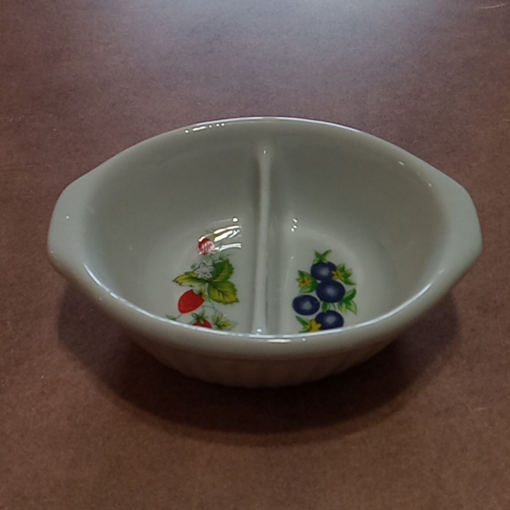Divided Trinket Dish Strawberries Blueberries